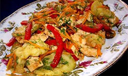 Грудка цыпленка с овощами