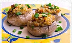 Фаршированные шампиньоны с сыром тофу 